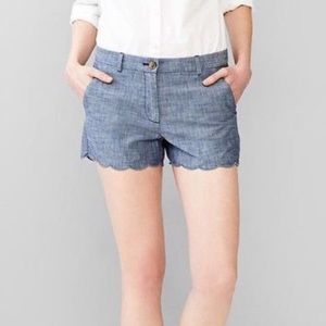 GAP Chambray Scalloped Shorts